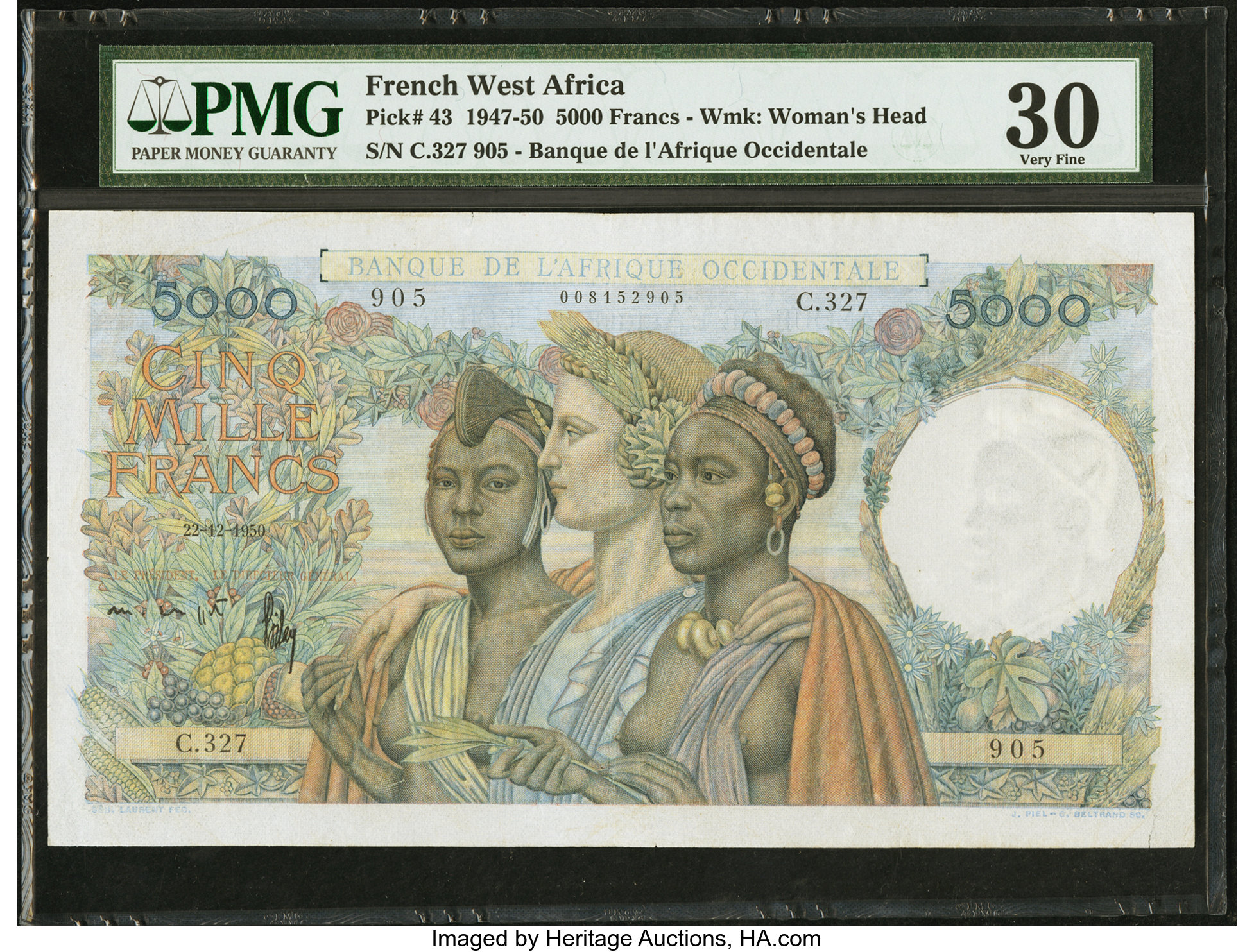 image for: French West Africa  5,000 francs(B127c)