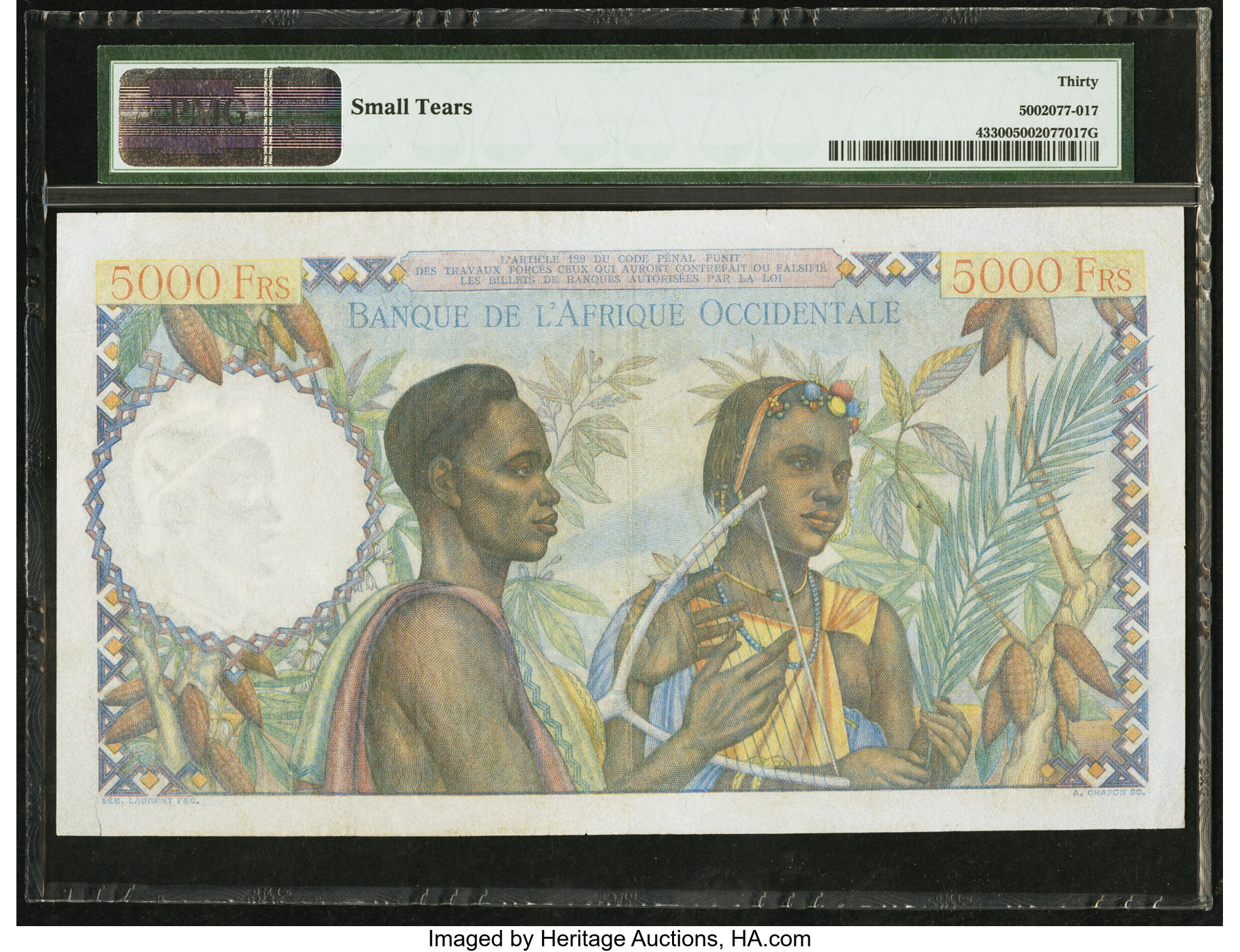 image for: French West Africa  5,000 francs(B127b)