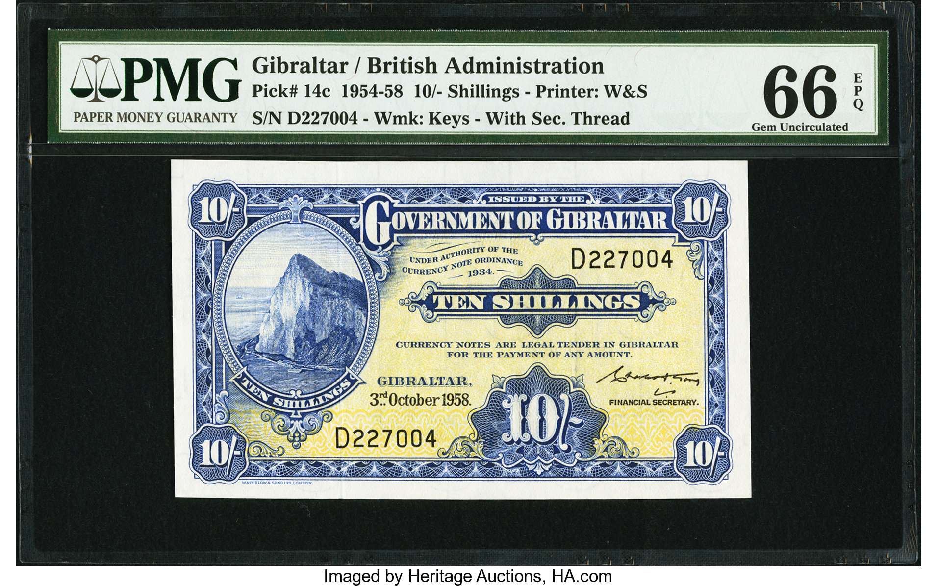 image for: Gibraltar  10 shillings (B115a)