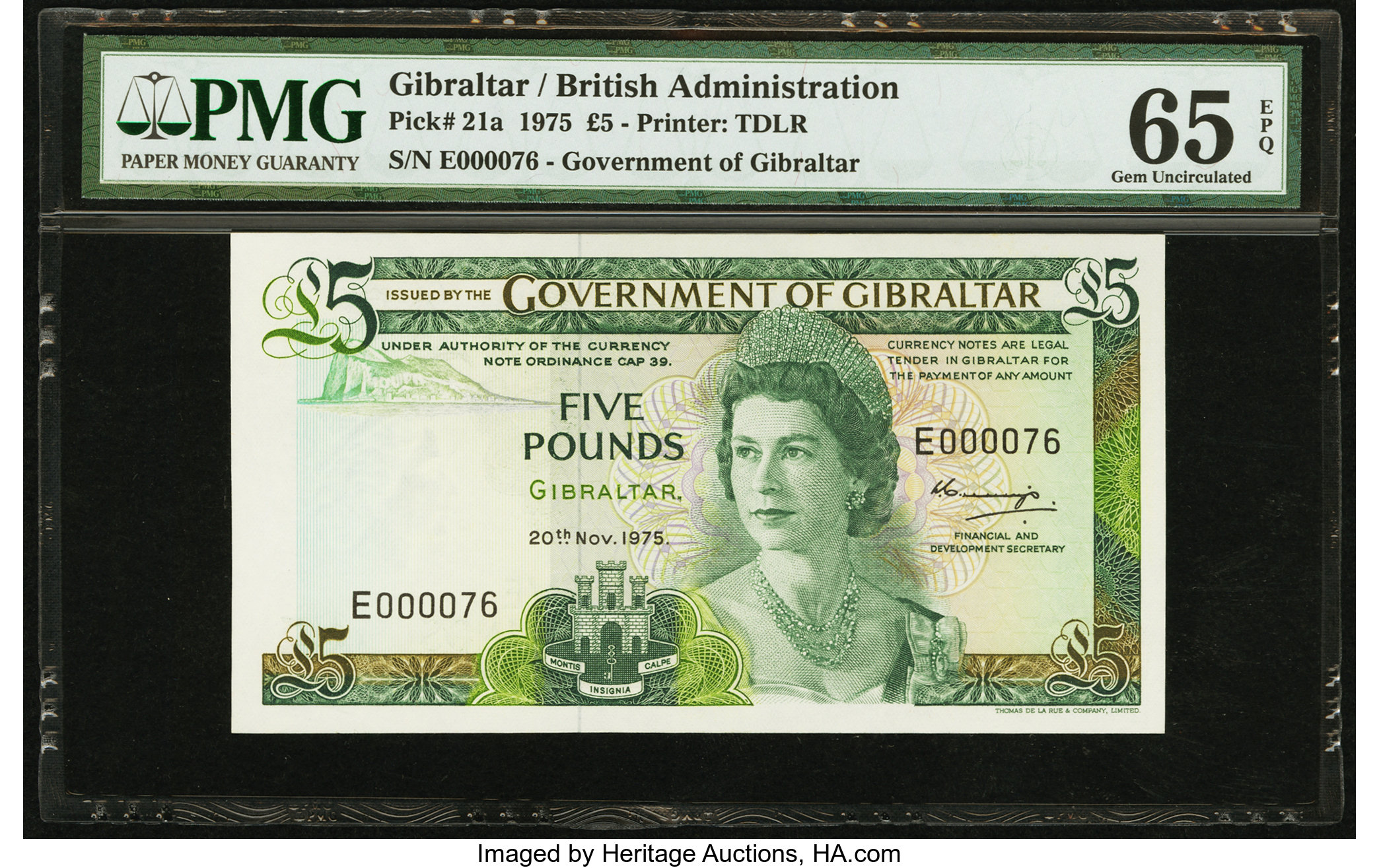 image for: Gibraltar  5 pounds (B119as)