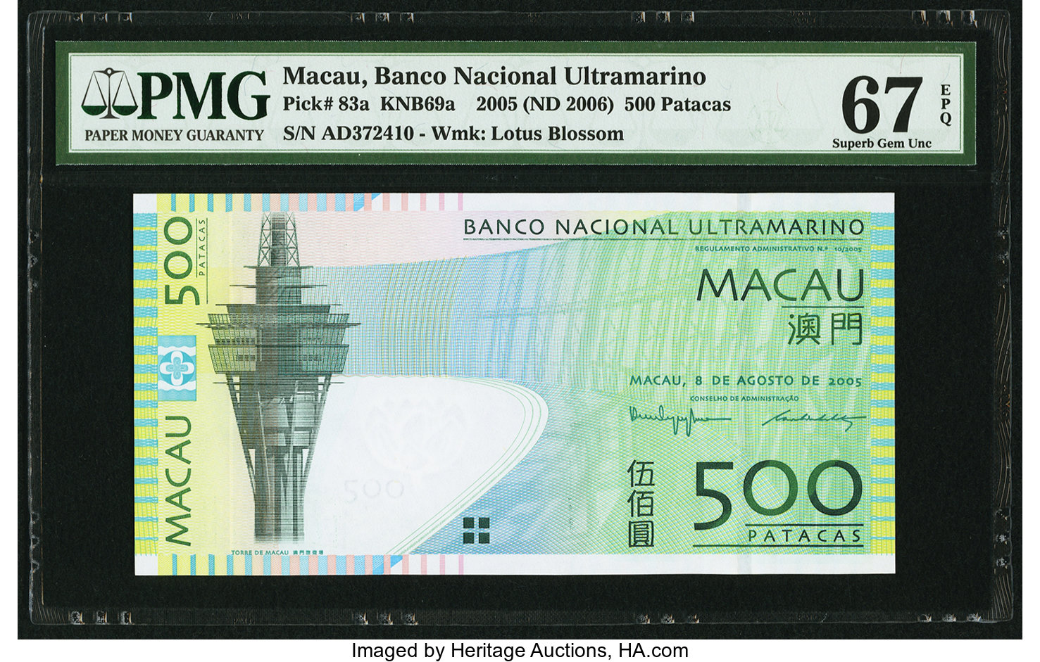 image for: Macau  500 patacas (B072a)