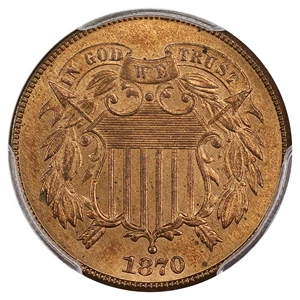 image for: 1870 2c PCGS MS65 RD ex: D.L. Hansen
