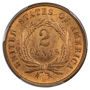 image for: 1870 2c PCGS MS65 RD ex: D.L. Hansen