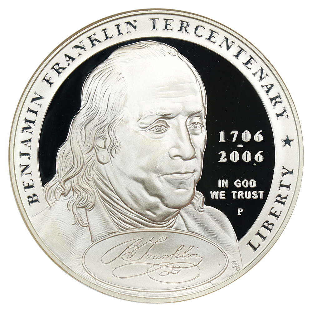 ベン・フランクリン2006年アメリカNGCMS70 1534256-034 2006 P Benjamin Franklin Tercentenary Silver dollar Founding