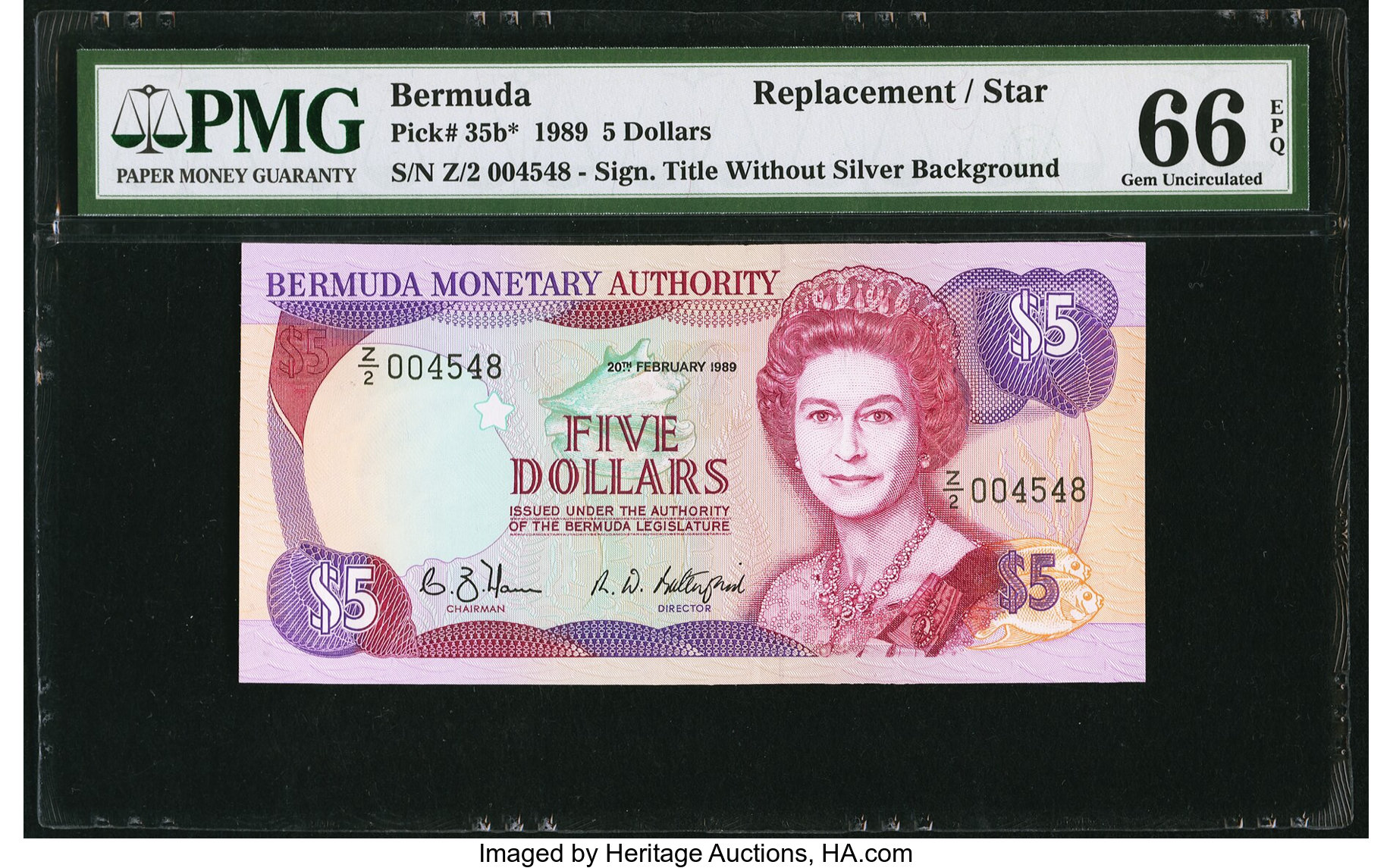 image for: Bermuda  5 dollars (B209a)
