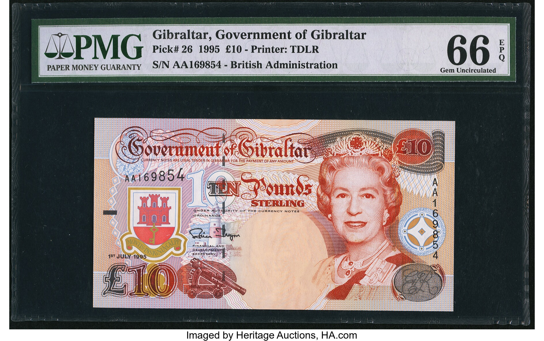 image for: Gibraltar  10 pounds (B124a)
