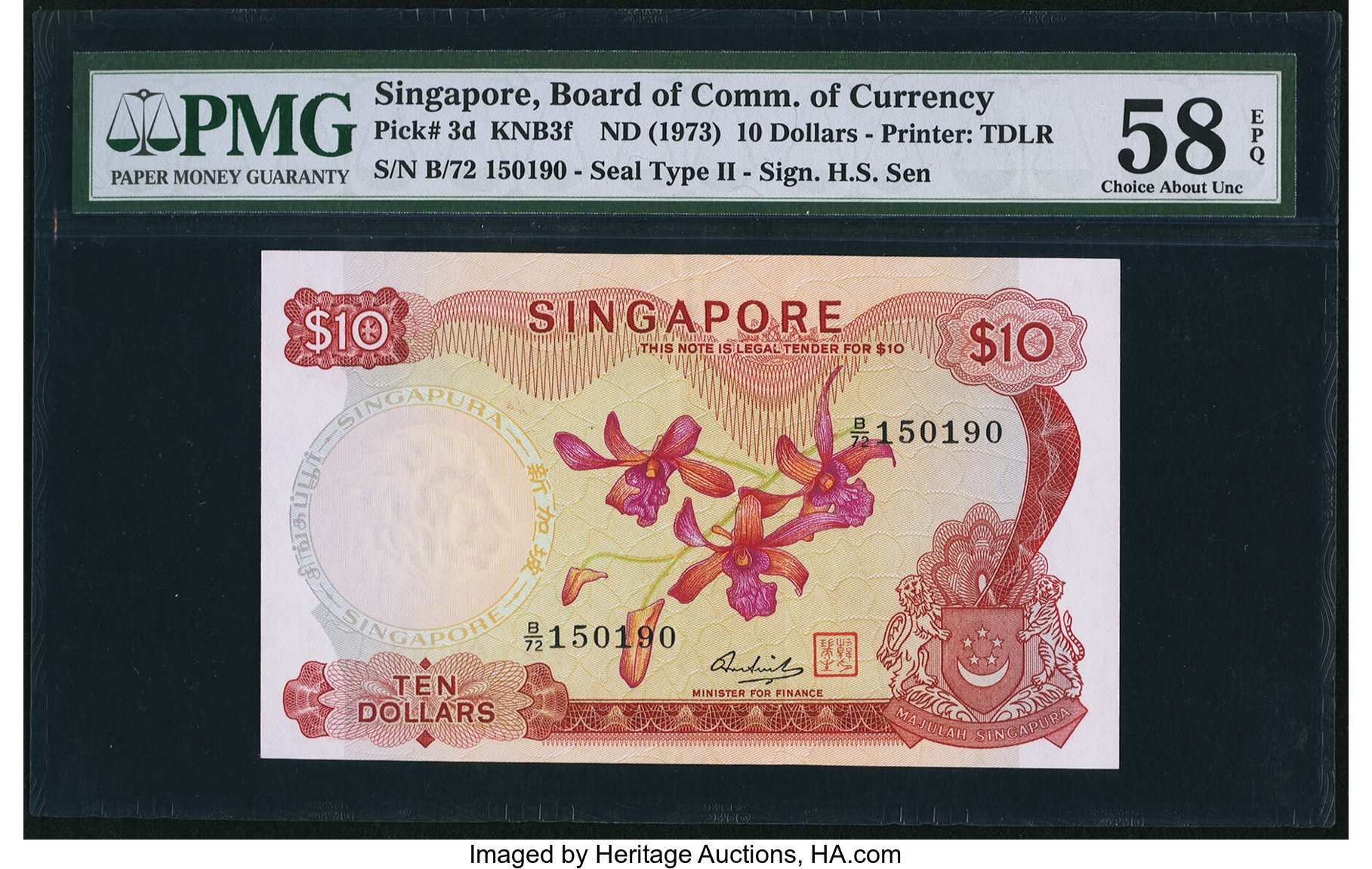 image for: Singapore  10 dollars (B103dz)