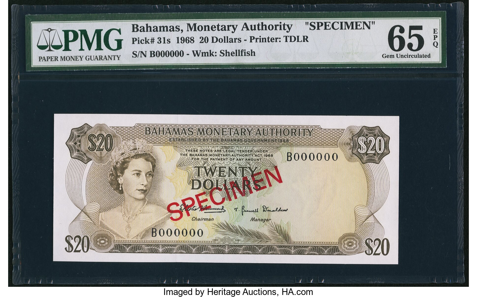 image for: Bahamas  20 dollars (B206as2)