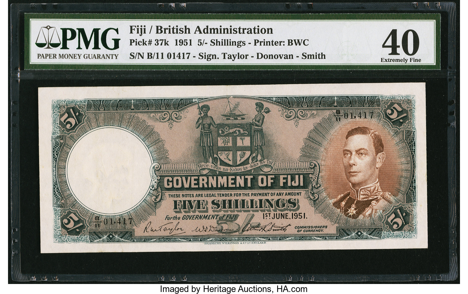 image for: Fiji  5 shillings(B313cs2)