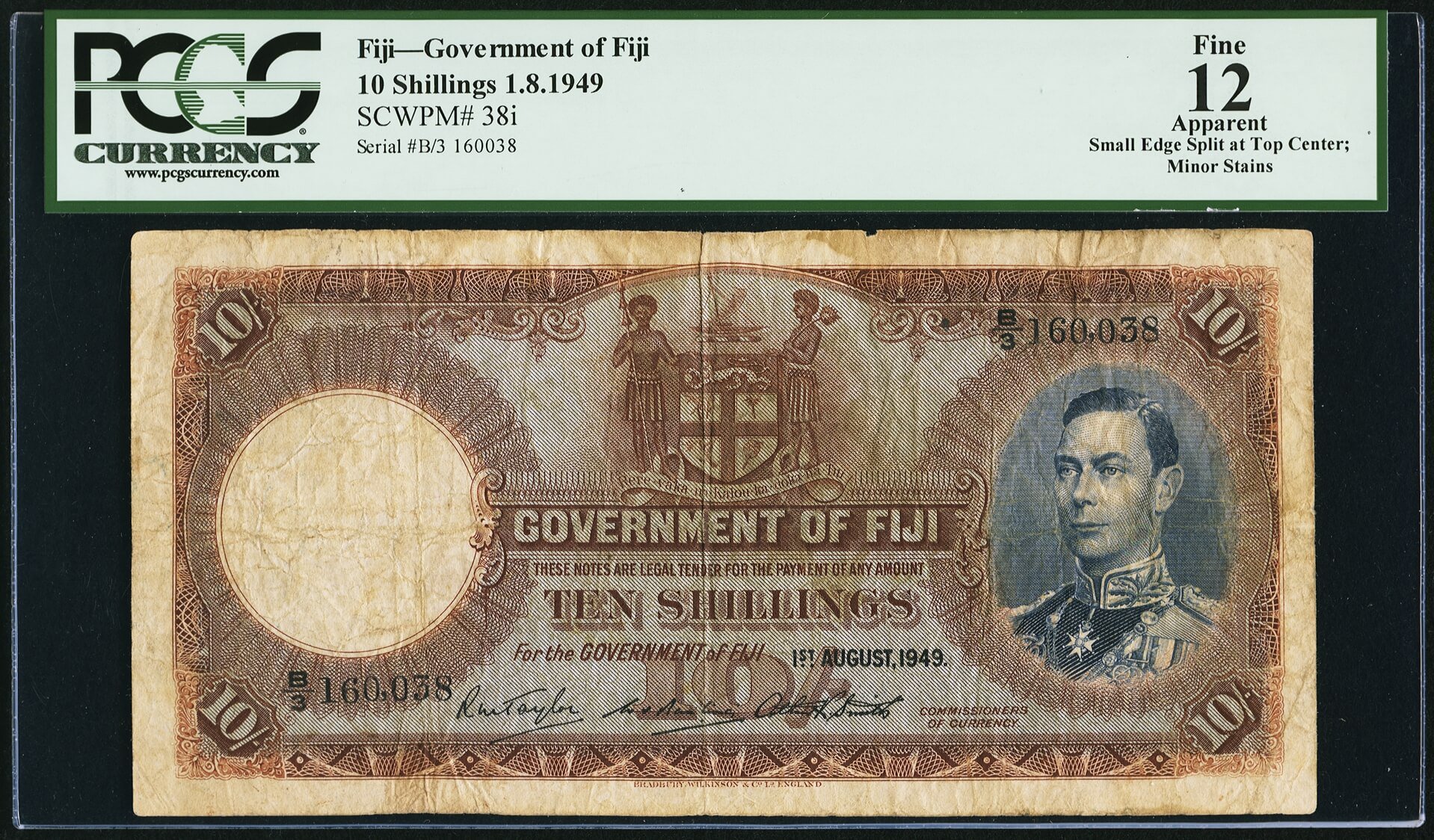 image for: Fiji  10 shillings(B314ds)