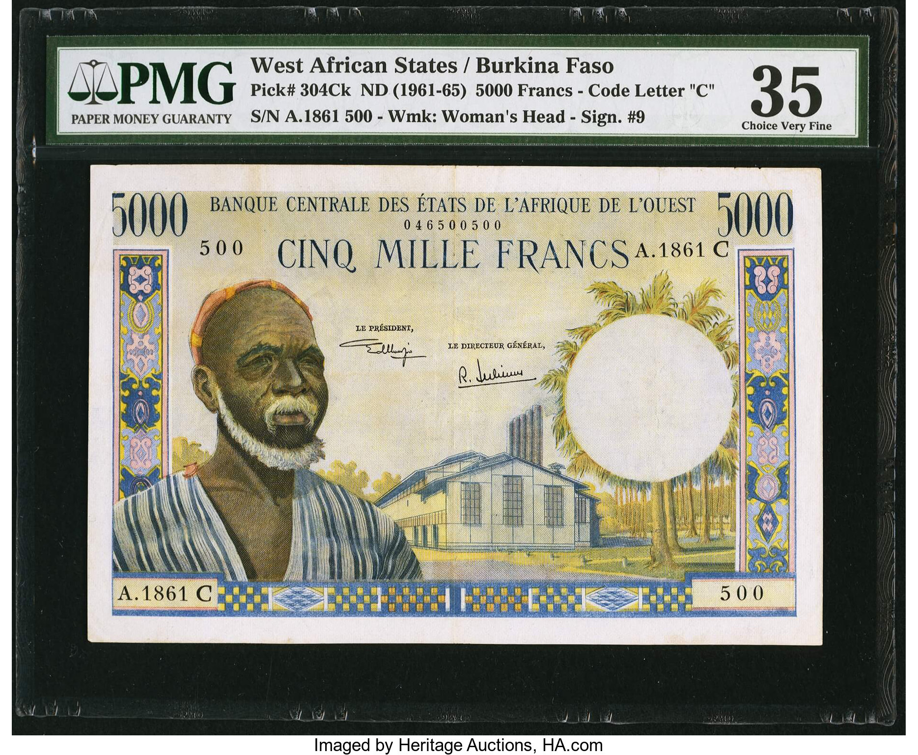 image for: West African States  5,000 francs (B109Ce)