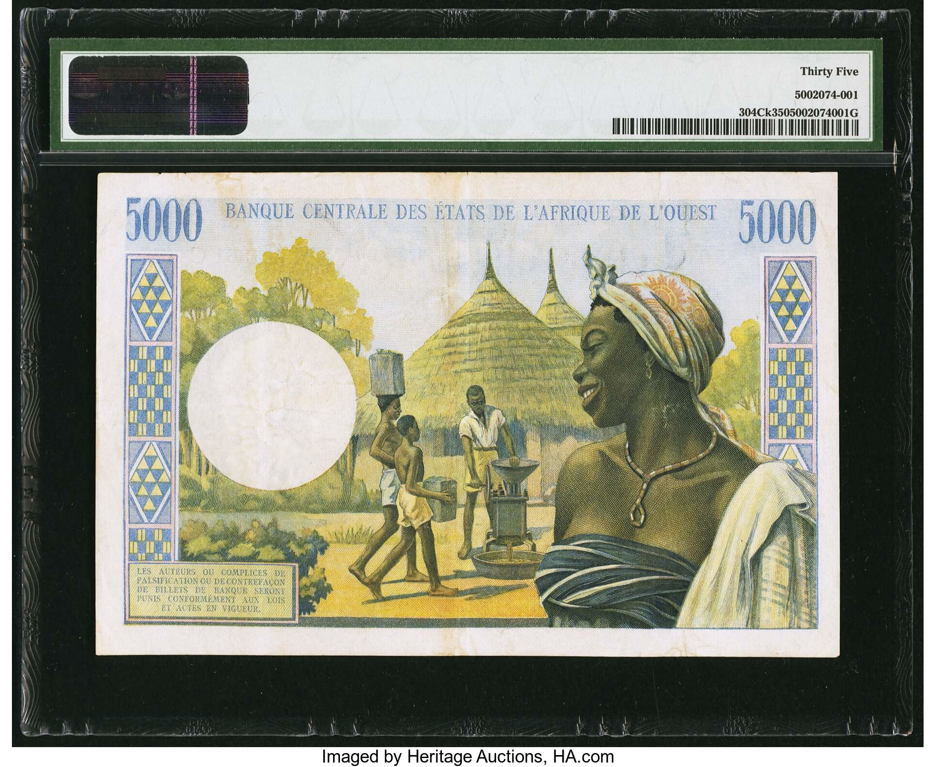 image for: West African States  5,000 francs (B109Cg)