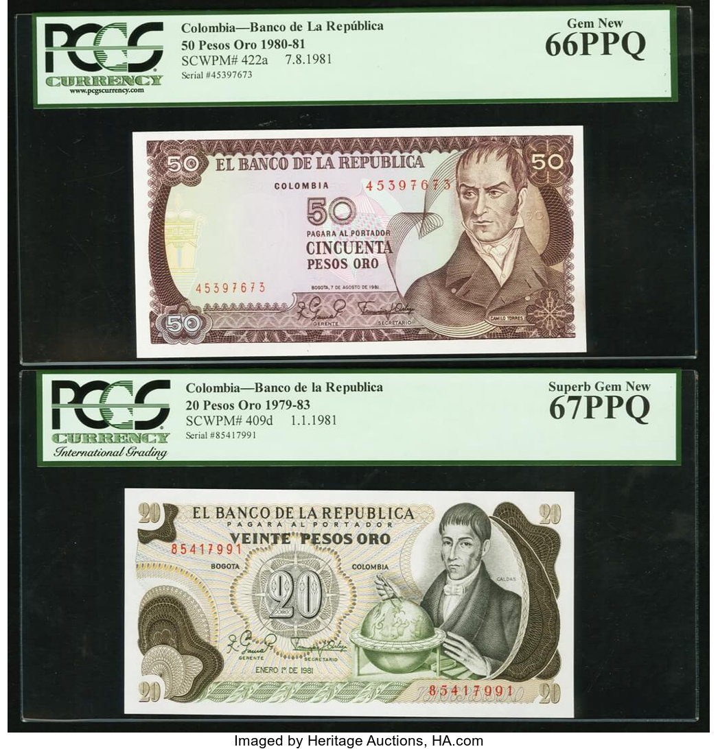 image for: Colombia  20 pesos oro(B951as)