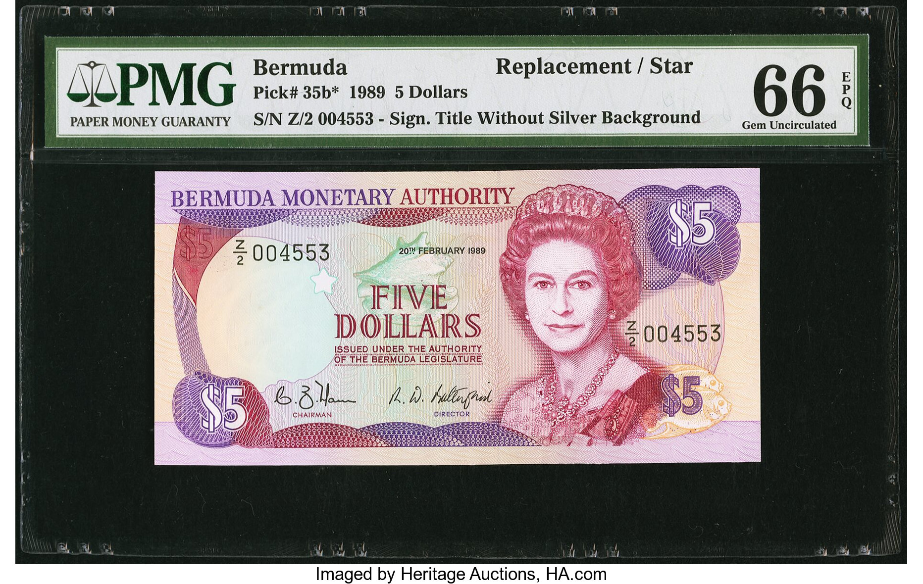 image for: Bermuda  5 dollars (B209a)