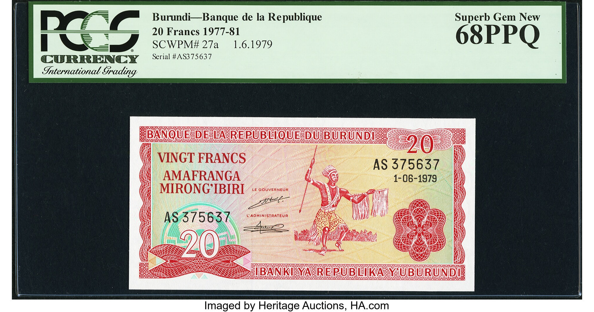 image for: Burundi  20 francs (B215p)