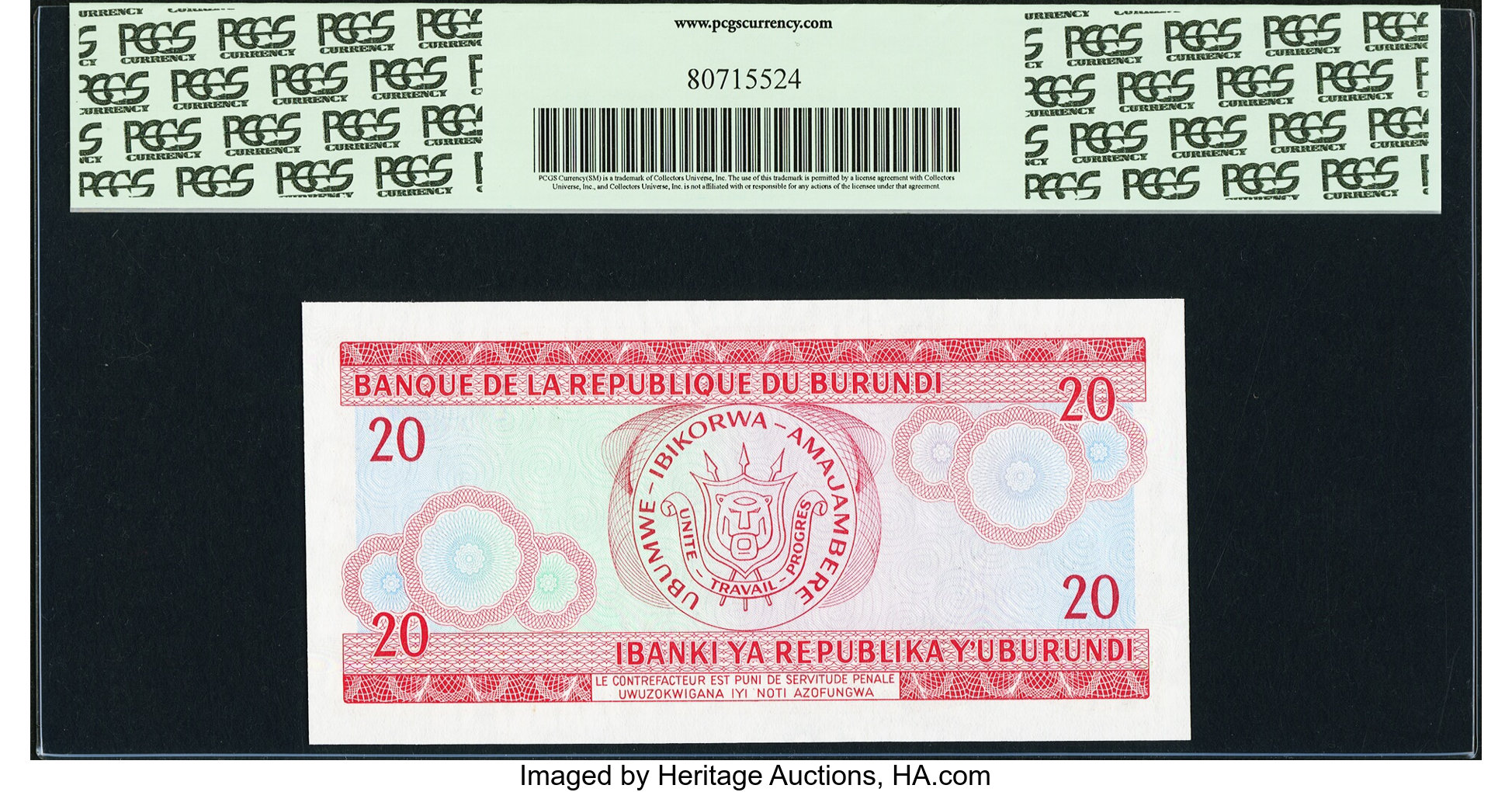 image for: Burundi  20 francs (B215f)