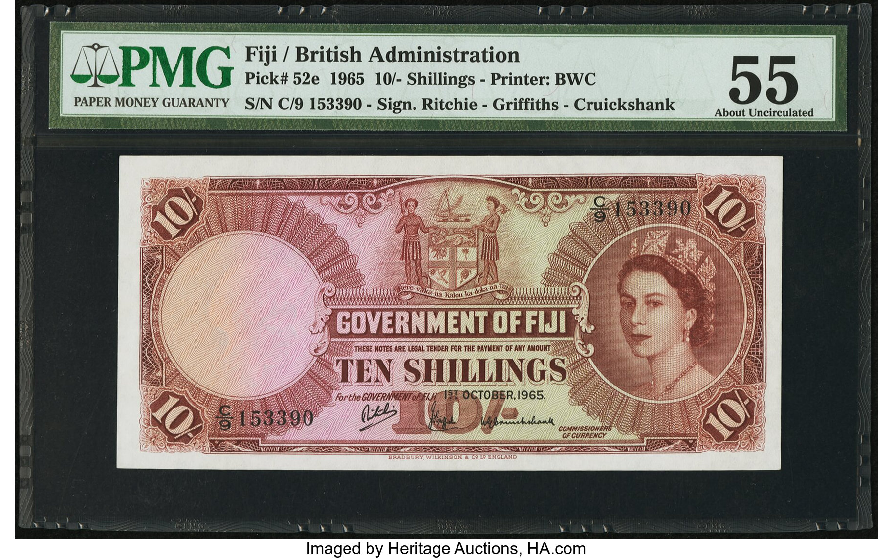 image for: Fiji  10 shillings (B329ds)