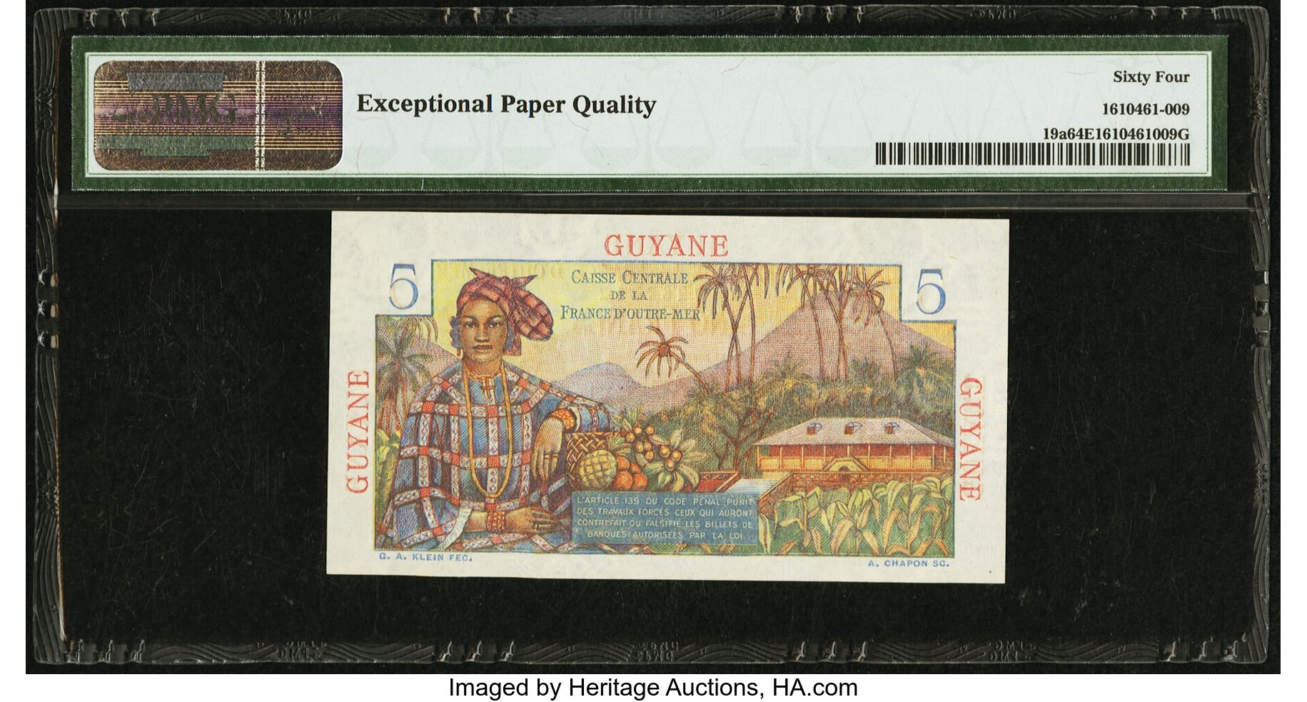 image for: French Guiana  5 francs (B403a)
