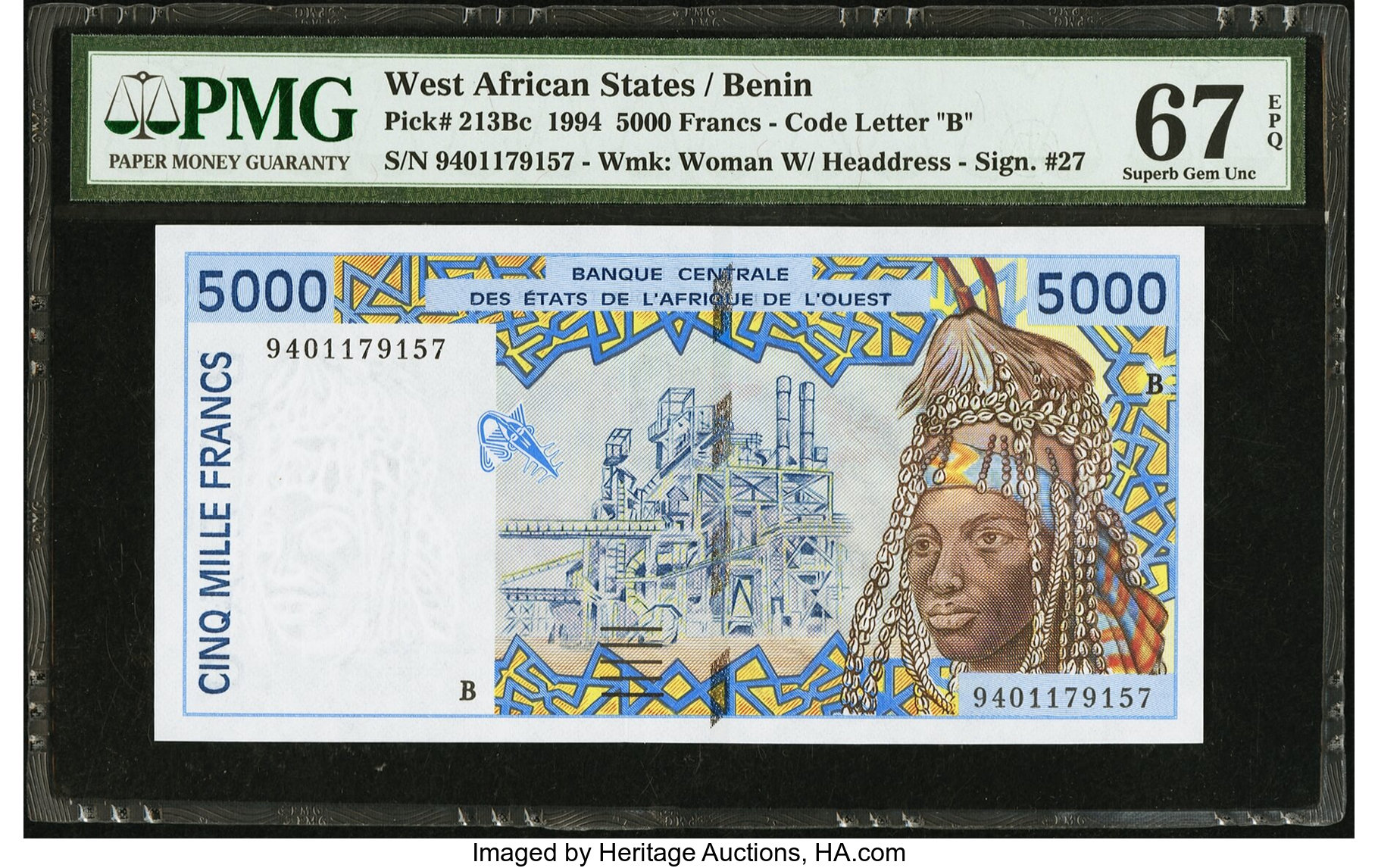 image for: West African States  5,000 francs (B118Bg)