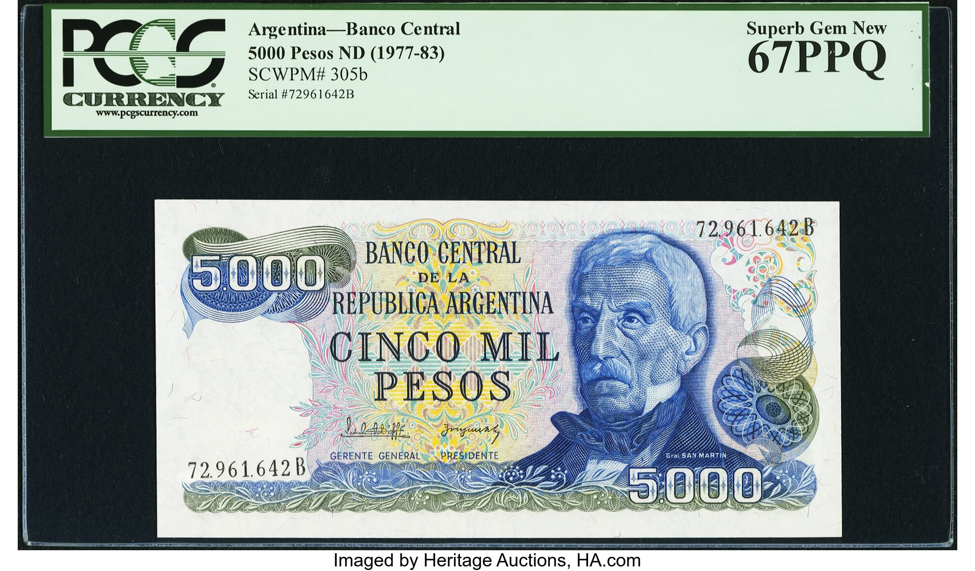 image for: Argentina  5,000 pesos (B358ez)