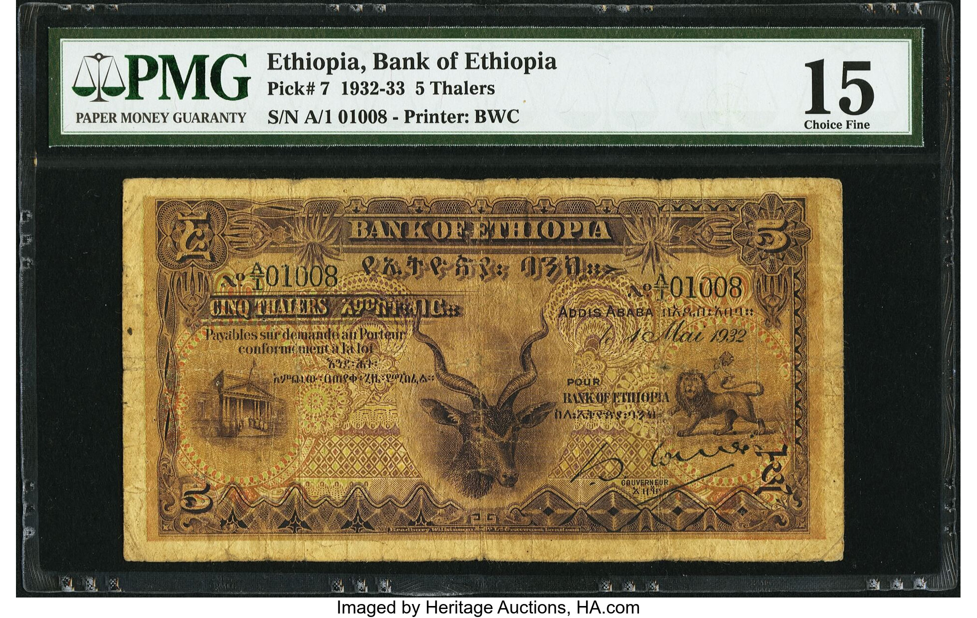 image for: Ethiopia  5 thalers(B102b)