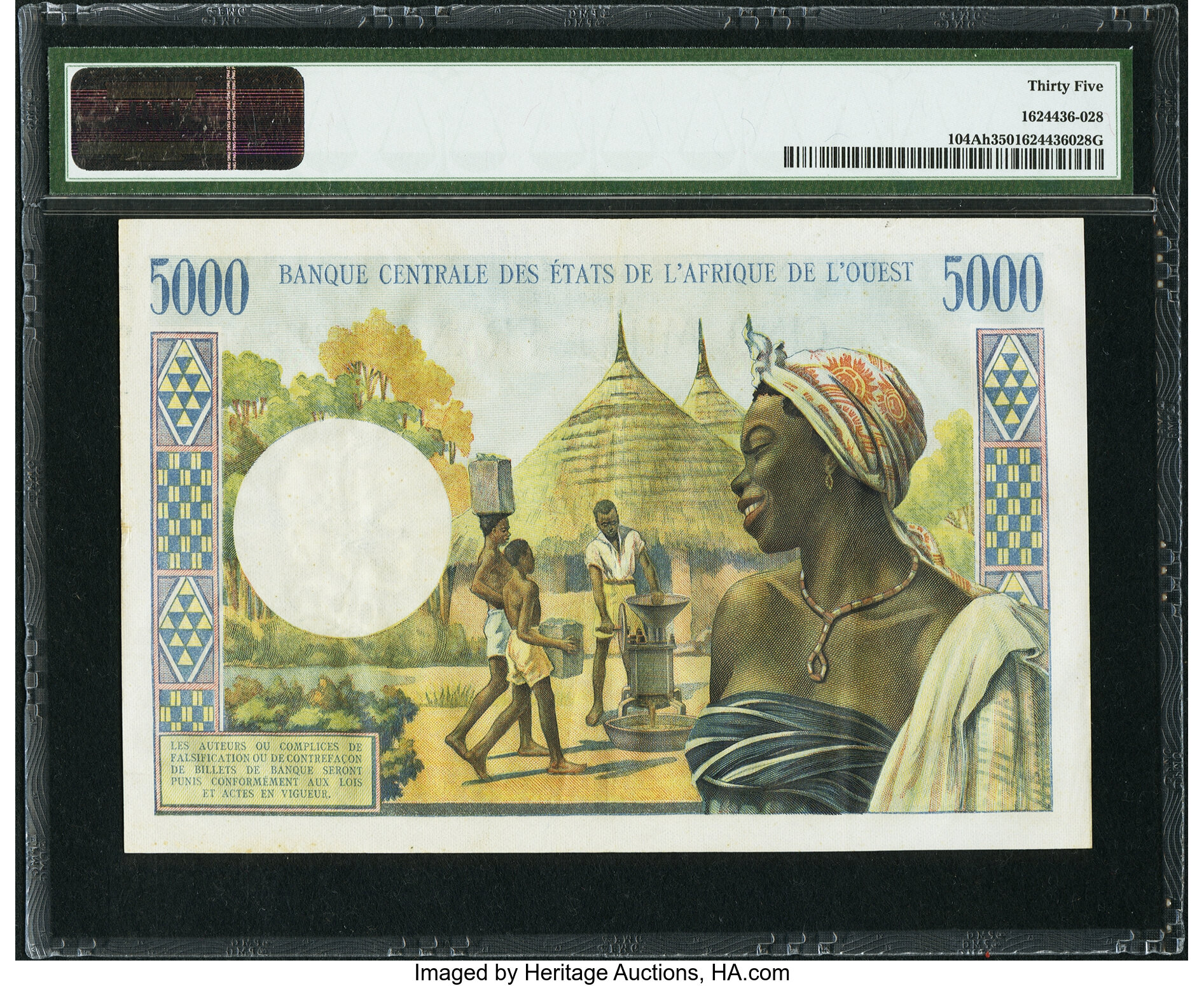image for: West African States  5,000 francs (B109Aj)