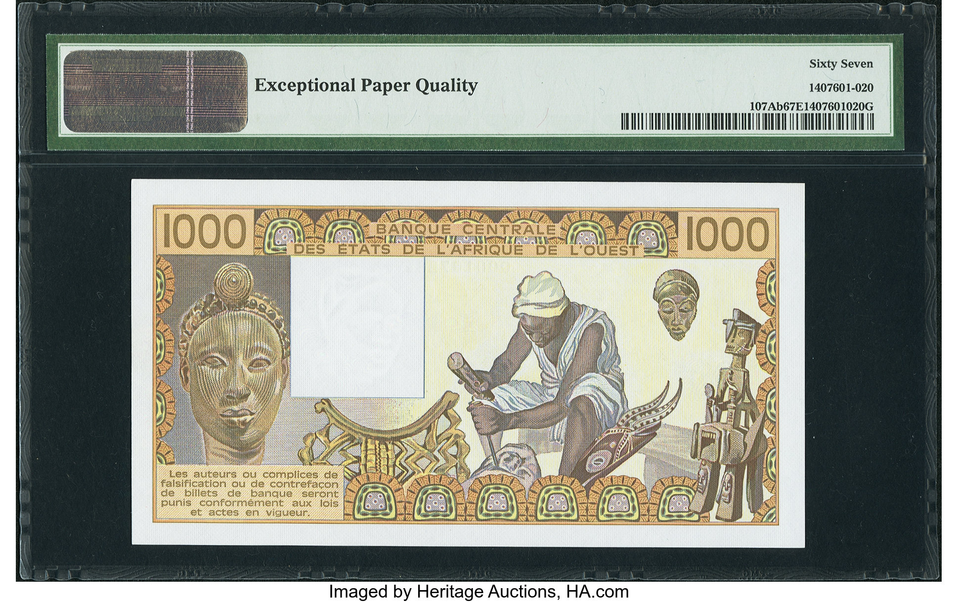 image for: West African States  1,000 francs (B112Ai)