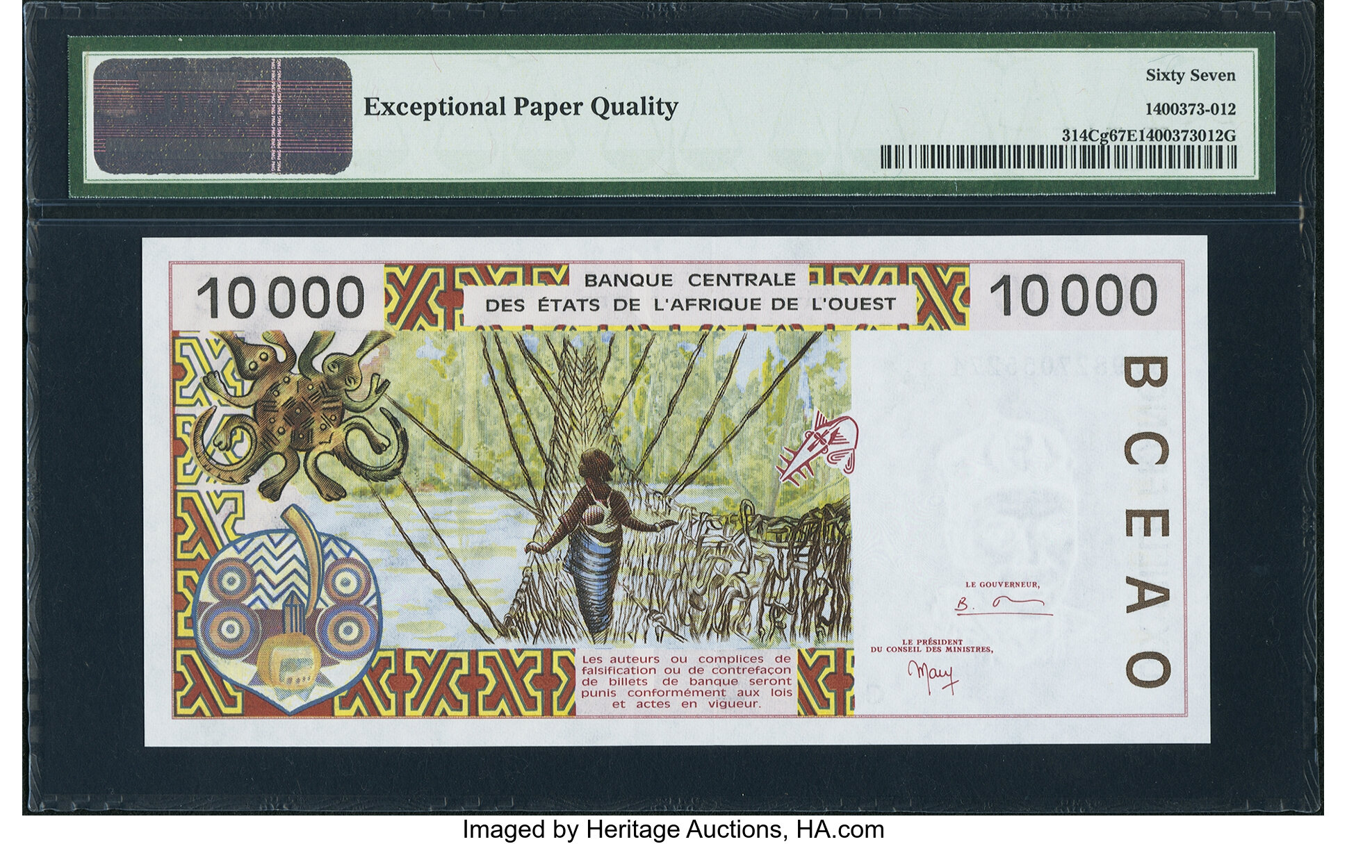 image for: West African States  10,000 francs (B119Cf)