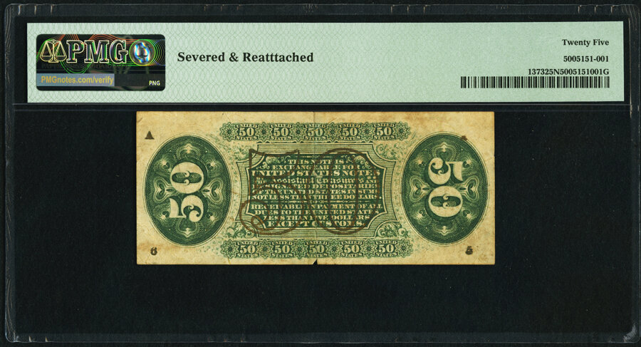 image for: Fr. 1373 50¢ Third Issue Justice PMG Very Fine 25 Net....