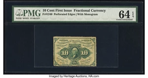 image for: Fr. 1240 10¢ First Issue PMG Choice Uncirculated 64 EPQ....