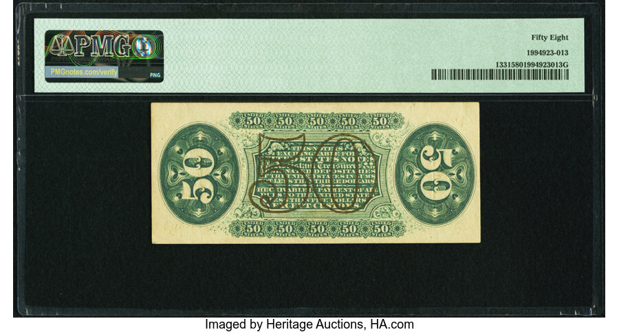 image for: Fr. 1331 50¢ Third Issue Spinner PMG Choice About Unc 58....