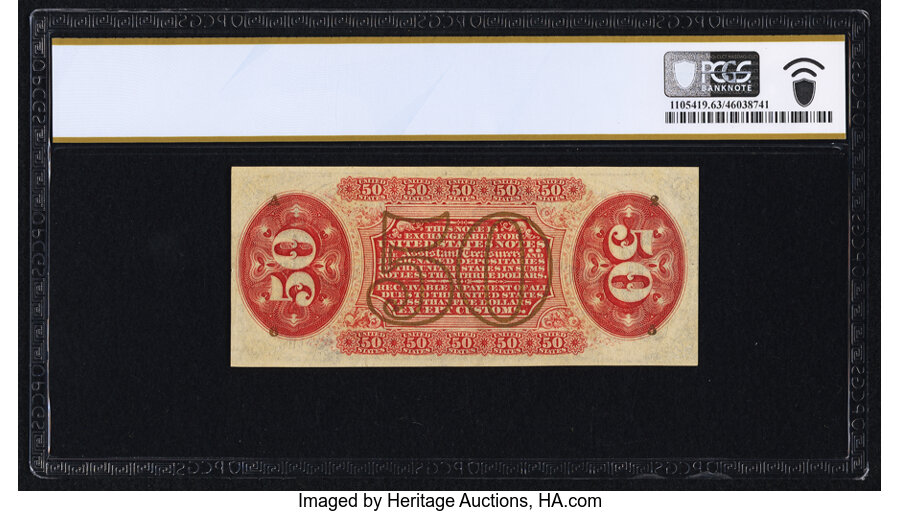 image for: Fr. 1350 50¢ Third Issue Justice PCGS Banknote Choice Unc 63 PPQ....