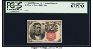 image for: Fr. 1266 10¢ Fifth Issue PCGS Superb Gem New 67PPQ....