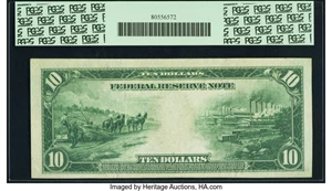 image for: Fr. 910 $10 1914 Federal Reserve Note PCGS Choice About New 58PPQ....