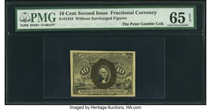 image for: Fr. 1244 10¢ Second Issue PMG Gem Uncirculated 65 EPQ....
