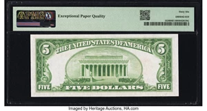 image for: Fr. 1526 $5 1928A Legal Tender Note. PMG Gem Uncirculated 66 EPQ....