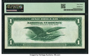 image for: Fr. 726 $1 1918 Federal Reserve Bank Note PMG Choice Uncirculated 63....