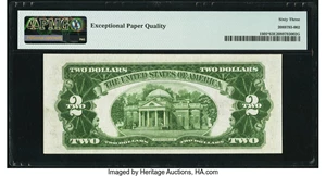image for: Fr. 1505* $2 1928D Legal Tender Star Note. PMG Choice Uncirculated 63 EPQ....