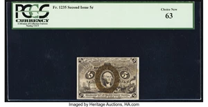 image for: Fr. 1235 5¢ Second Issue PCGS Choice New 63....
