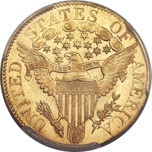 image for: 1807 $5 Bust Right, BD-6, High R.4, AU58 PCGS....
