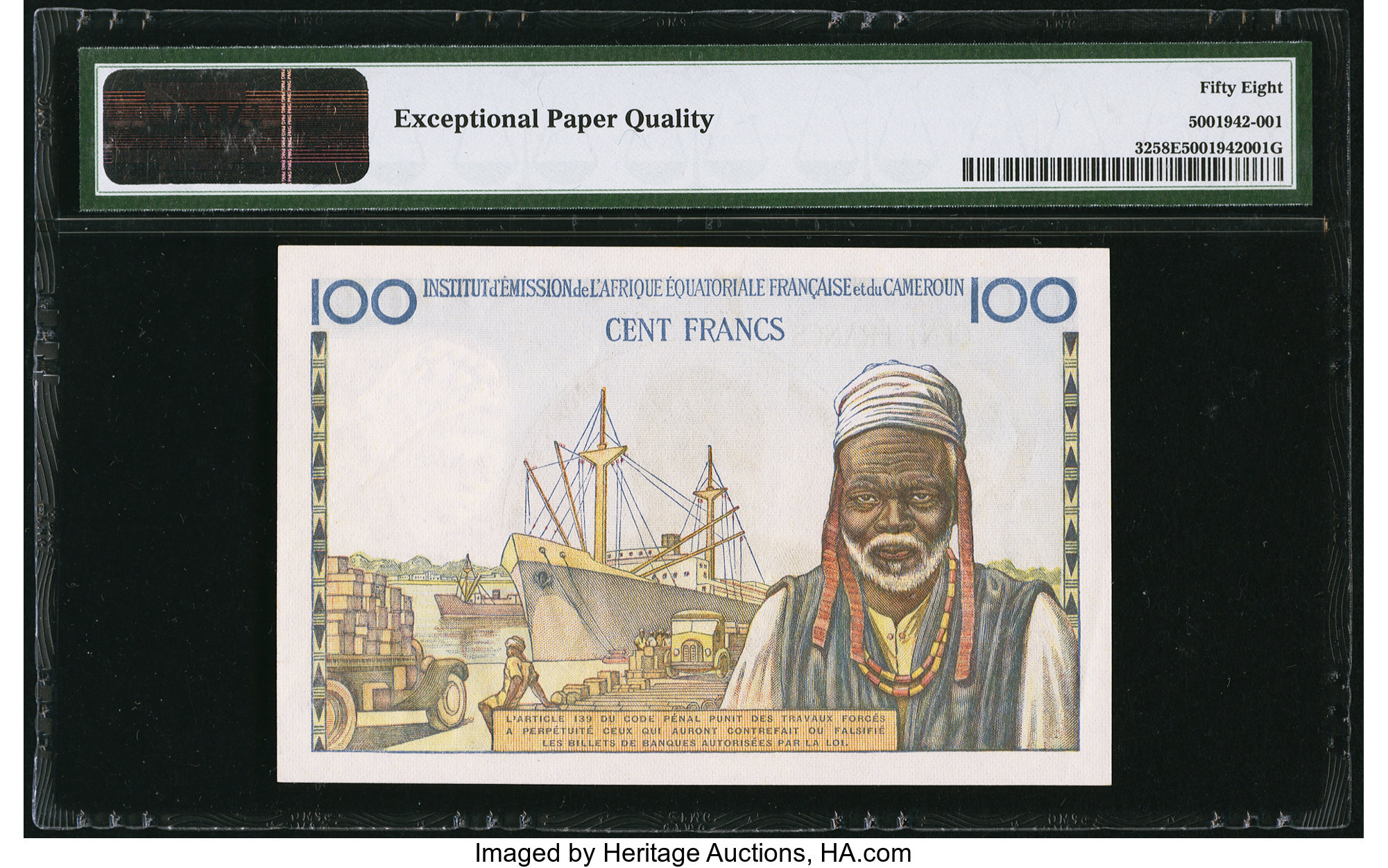 image for: French Equatorial Africa  100 francs(B505a)