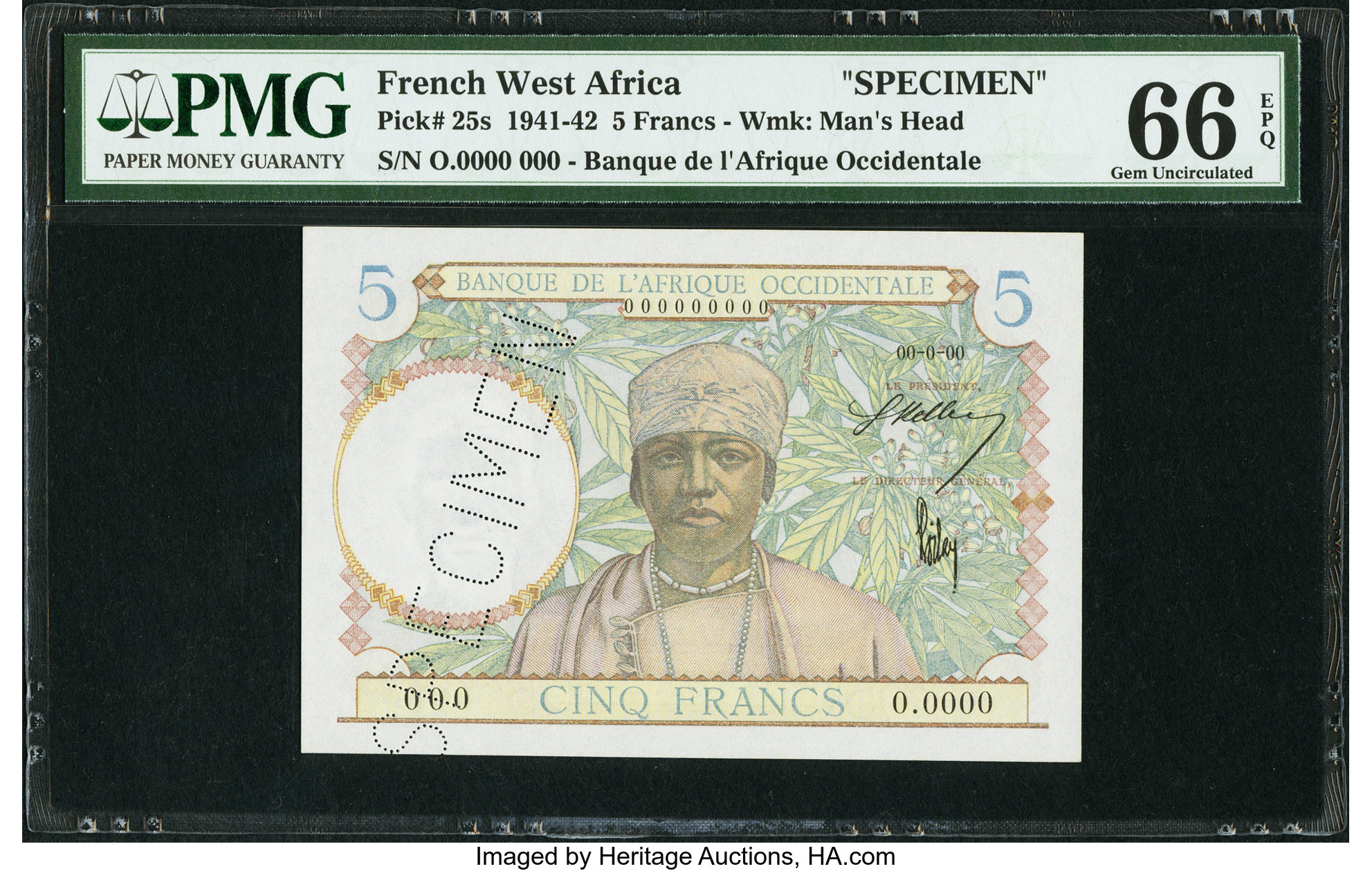 image for: French West Africa  5 francs(B112e)