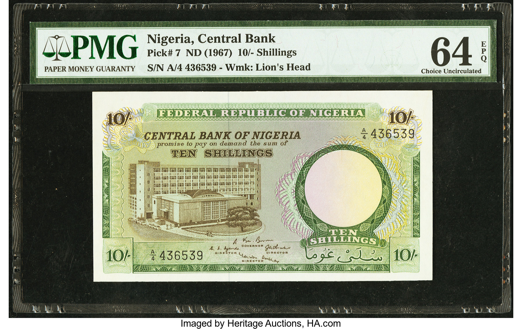 image for: Nigeria  10 shillings (B206as4)