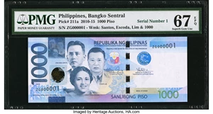 image for: Philippines 1,000 piso (pesos) (B1083e)