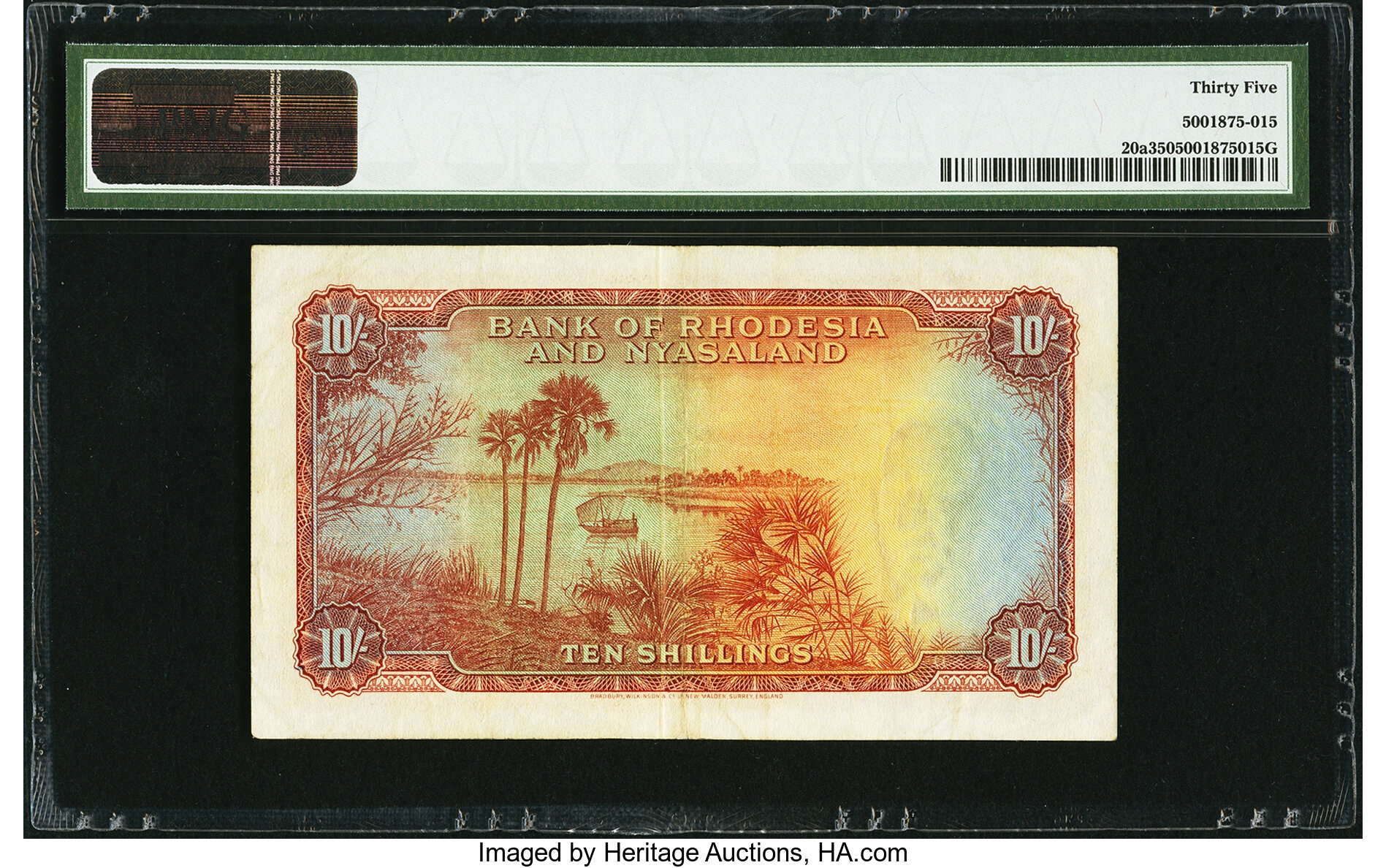 image for: Rhodesia and Nyasaland  10 shillings(B101b32s)