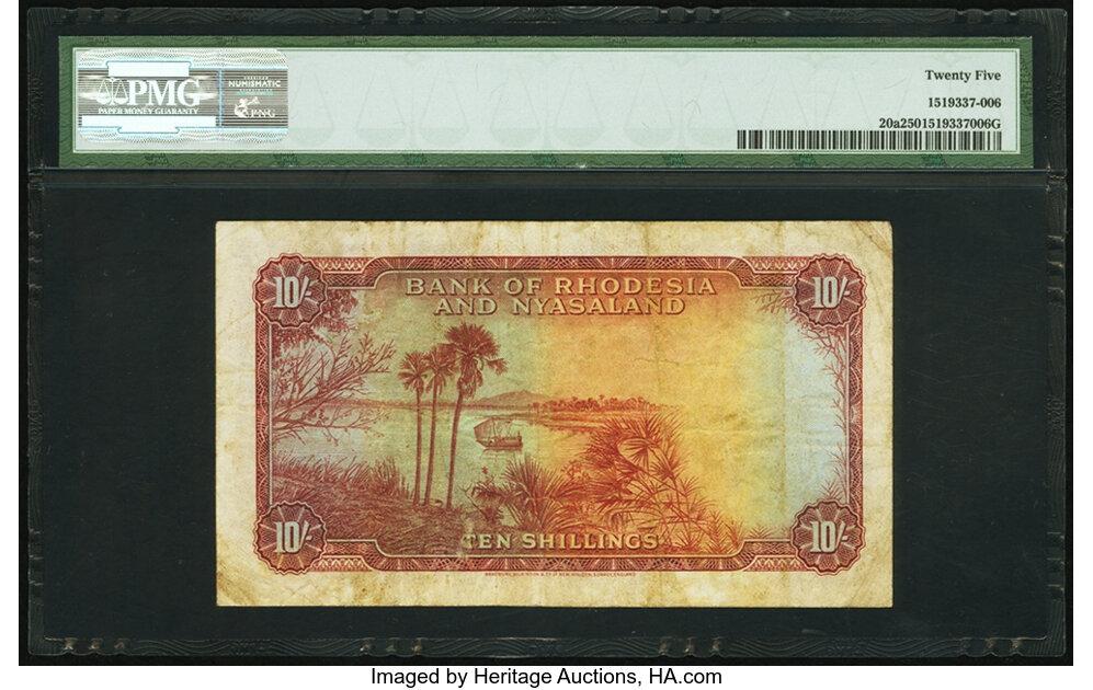 image for: Rhodesia and Nyasaland  10 shillings(B101b24s)