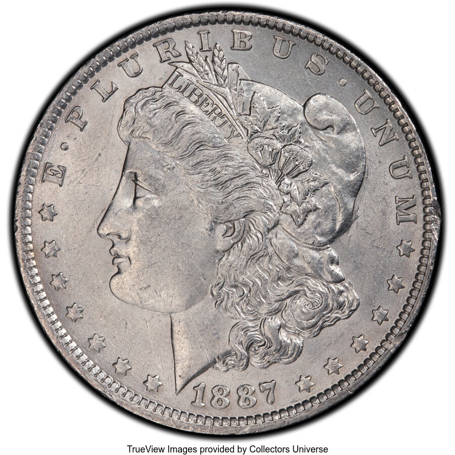 image for: 1887-O $1 VAM-30A, TY Clash AU55 PCGS. Hit List. PCGS Population: (7/50). NGC Census: (2/11). AU55....