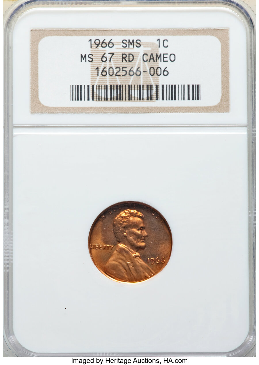 image for: 1966 1C SMS MS67 Red Cameo NGC...