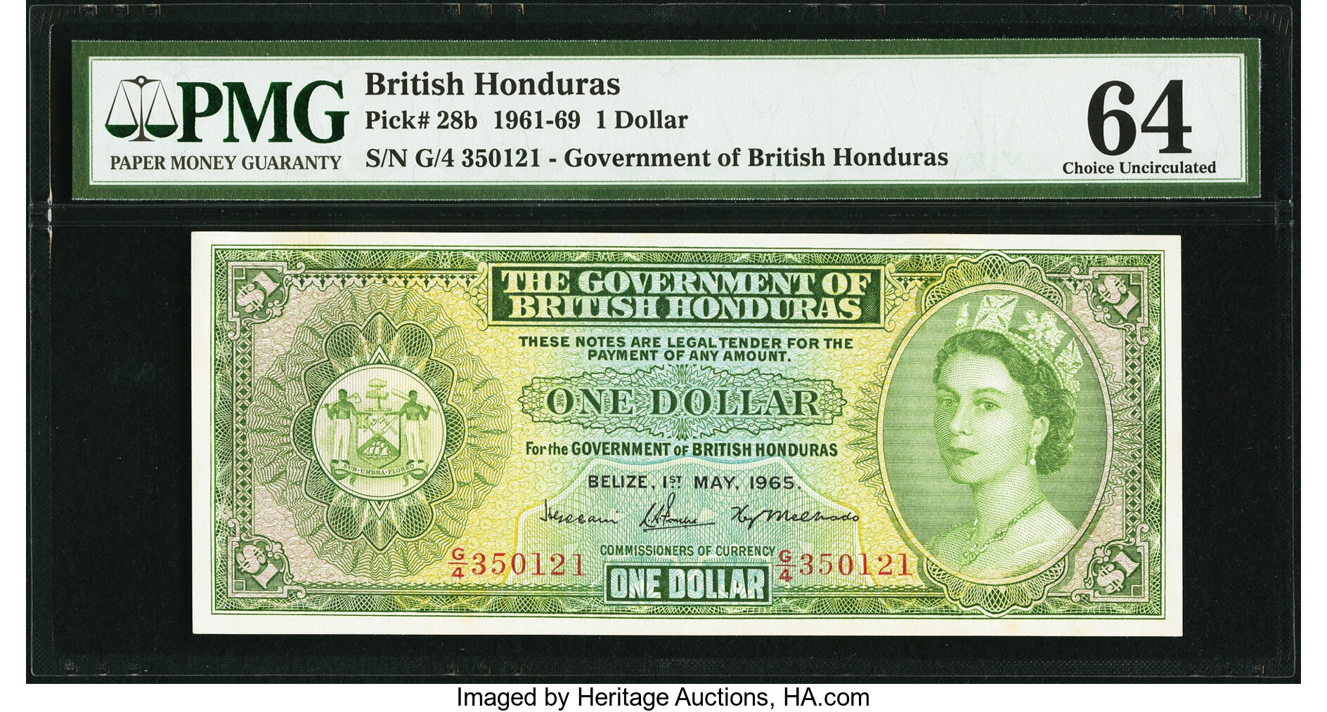 image for: British Honduras  1 dollar (B127a)