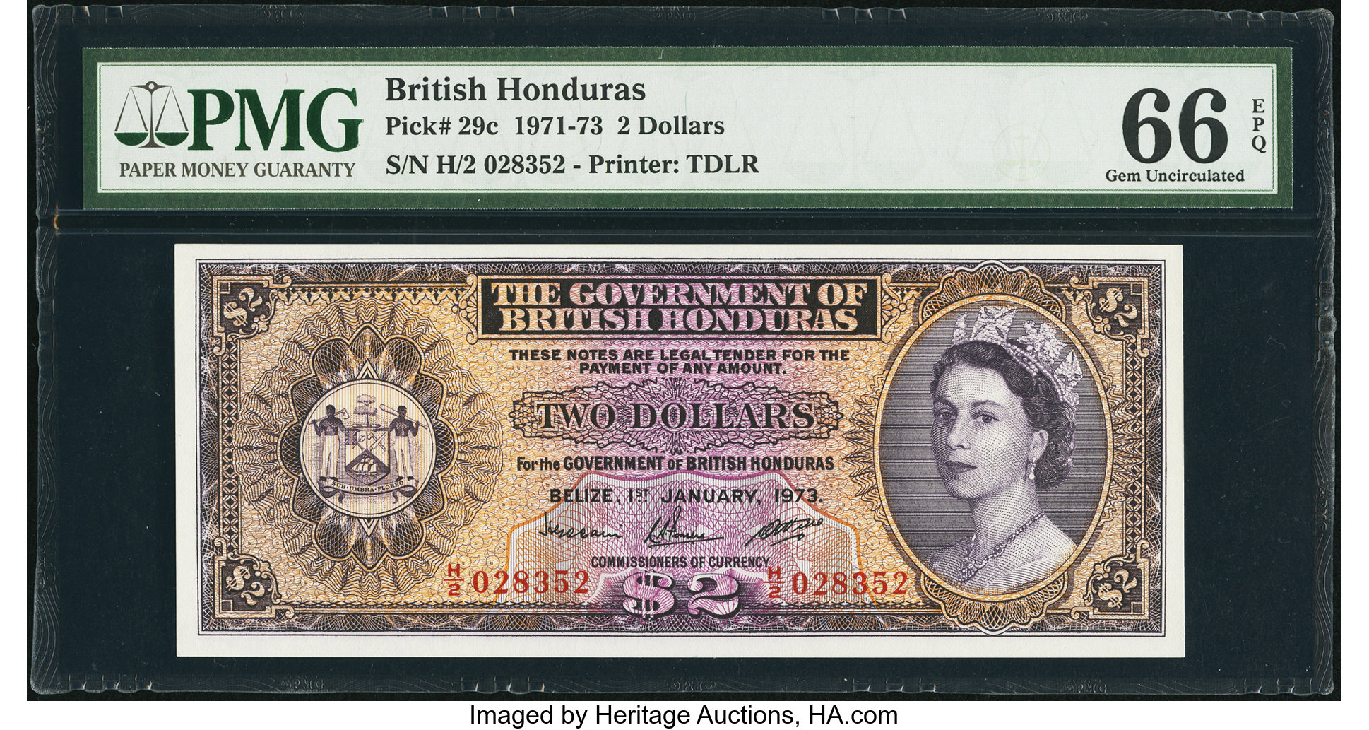 image for: British Honduras  2 dollars (B128a)